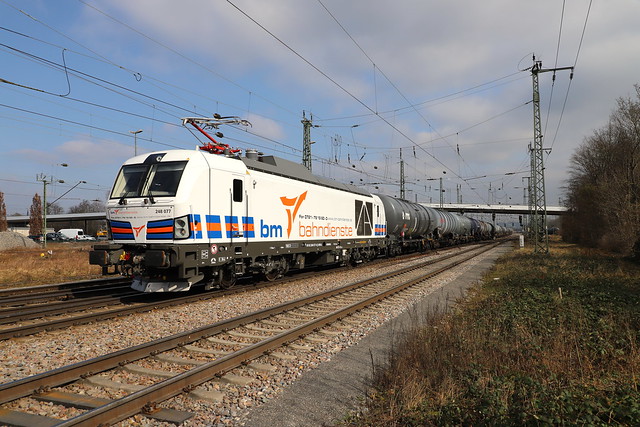 BM Bahndienste 248 077-0 Kesselzug, Karlsruhe Gbf