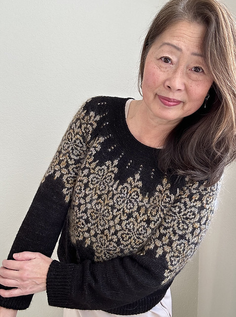 In Camay (Purlificknitter)’s stunning Renaissance Sweater, she used Malabrigo Mechita in black as her MC.