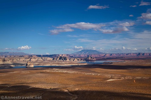 Views to Lone Rock and Lake Powell from Skylight Arch, Glen Canyon National Recreation Area, Utah