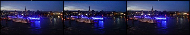 Hamburg Hafenrundfahrt mit Artania abends 3D LRL-View