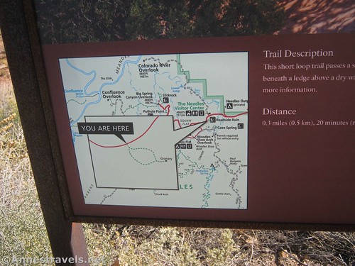 Map at the beginning of the Roadside Ruin Trail, Needles District of Canyonlands National Park, Utah