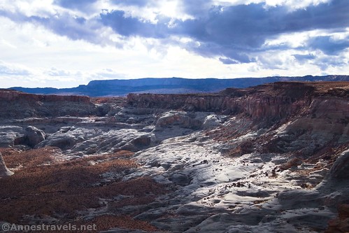 Views back along the cliffs near Skylight Arch, Glen Canyon National Recreation Area, Utah