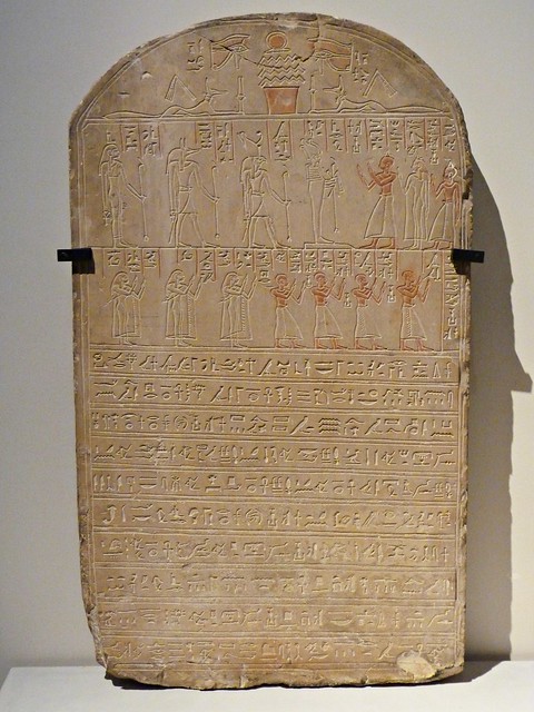 Estela de Nesnebhotephemt procedente de Abydos 600 - 550 a.C. Dinastía XXVI. Museo Nacional de Antigüedades (Rijksmuseum van Oudheden). Leiden, Paises Bajos 🇳🇱