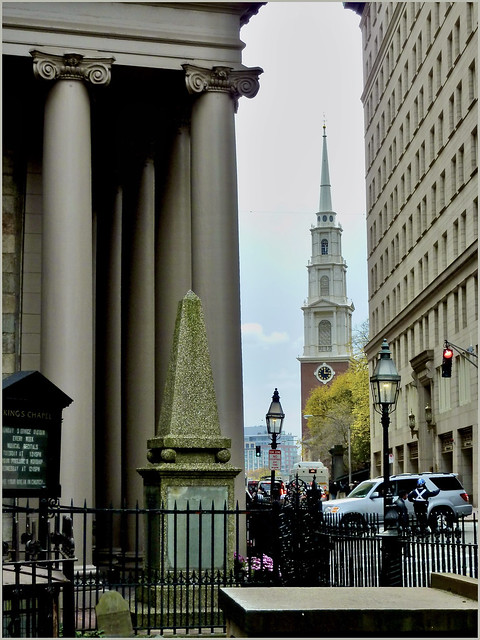Park Street Church from King's Chapel, Boston