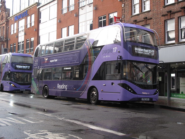 Purple17 ReadingBuses Scania N280UD/Enviro400City YP67 XCK & YP67 XCL (715 & 716) - Route 17