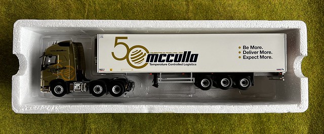 WSI / Search IMPEX Ltd - Model 02/2470 - Articulated Truck - McCulla (Ireland) Ltd. - Volvo FH 4 Globetrotter XL 6x2 Twin Steer and Refrigerated Reefer Trailer 3 Axle - 50th Anniversary Livery - Miniature Diecast Metal Scale Model Heavy Goods Vehicle