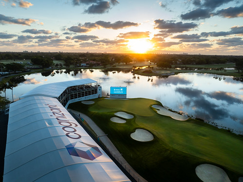 2024 Cognizant - Sunrise 18 Wide by brerwolfe, 18th 18thhole aerial aerialphotography buildout dji drone florida golf golfcourse golfporn grandstan