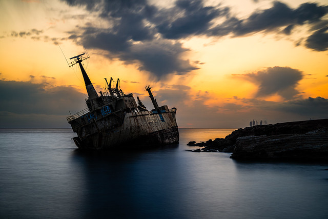 Sun Setting Over The Wreck