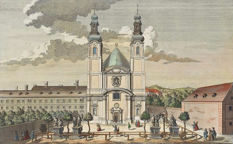 Georg Daniel Heumann (1691-1759) - Die Servitenkirche in Wien am Alsergrund, Kupferstich