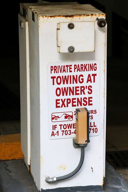 If you get towed, here's the number to call