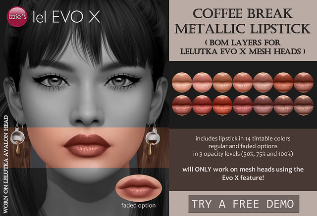 Coffee Break Metallic Lipstick (Evo X BOM) for FLF