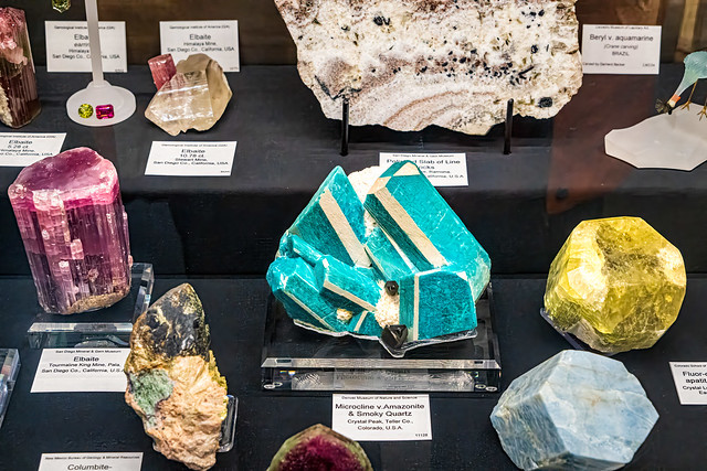 Microcline v.Amazonite & smoky quartz - Tucson Gem, Mineral and Fossil Showcase