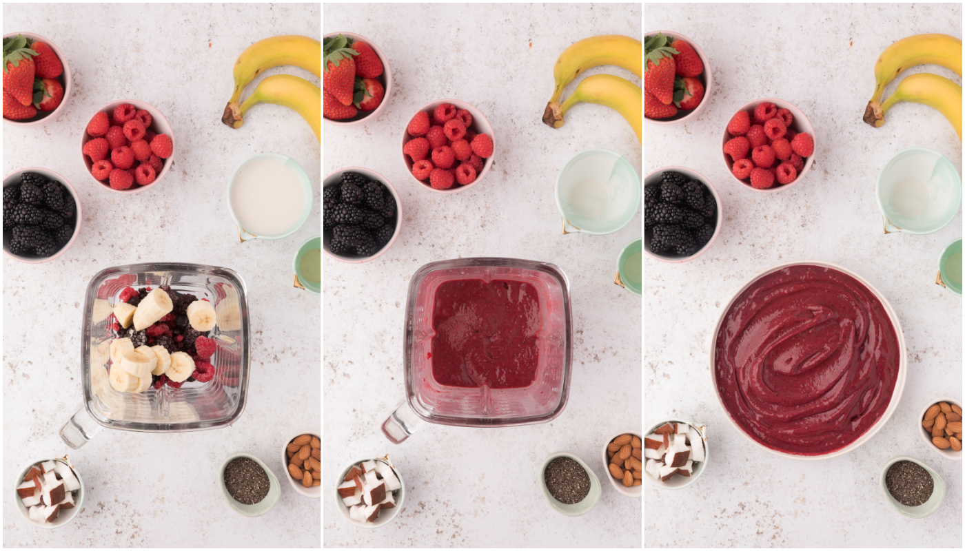 how to make a smoothie bowl with frozen berries and bananas