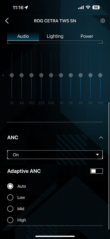 Asus Armoury Crate iOS App - Audio - ANC