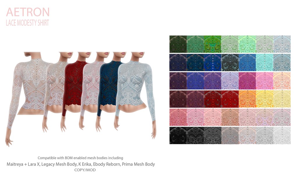 Aetron Lace Modesty Shirt – BOM layers