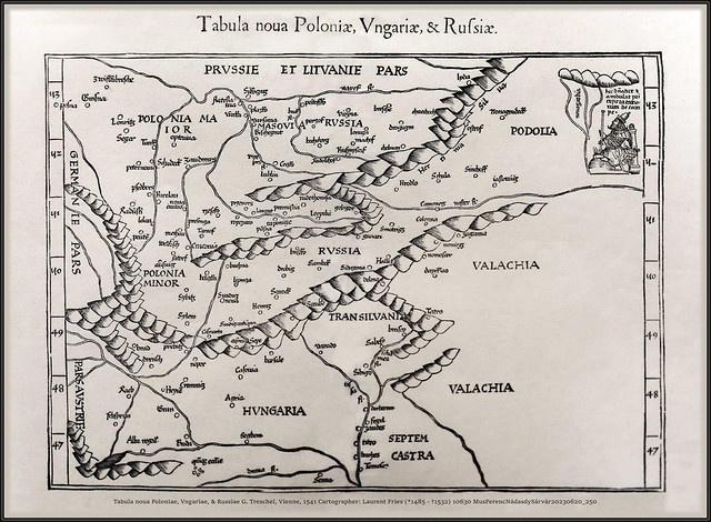 Tabula noua Poloniae, Vngariae, & Russiae G. Treschel, Vienne, 1541 Cartographer: Laurent Fries (*1485 - †1532) 10630 MusFerencNádasdySárvár20230620_250