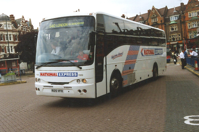 Ribble Buses Ltd . 1120 R120VFR . Golders Green Station , London . 24th-June-1999