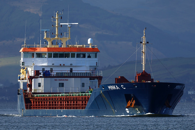 MINKA C General Cargo Vessel off Port Glasgow on the River Clyde on 29 February 2024