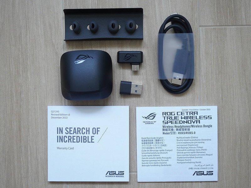 Asus ROG Cetra True Wireless SpeedNova - Box Contents