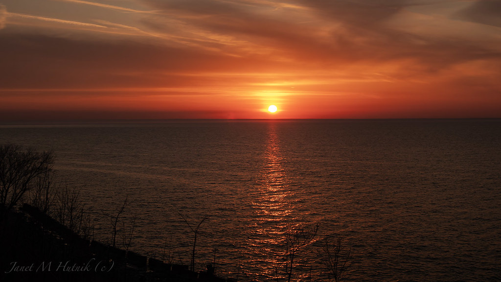Winter Sunset on Lake Erie
