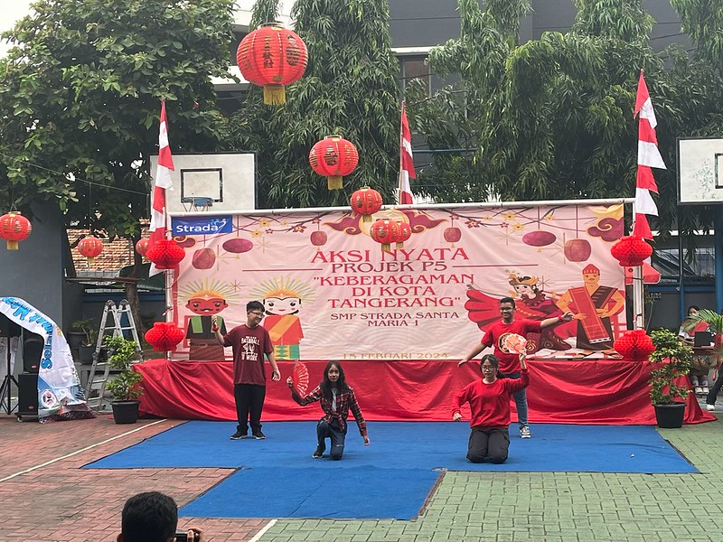 Kegiatan Gelar Budaya Aksi Nyata Projek Panguatan Profil Pelajar Pancasila (P5) Kelas VII Tema 2 “Keberagaman Kota Tangerang” di SMP Strada Santa Maria 1