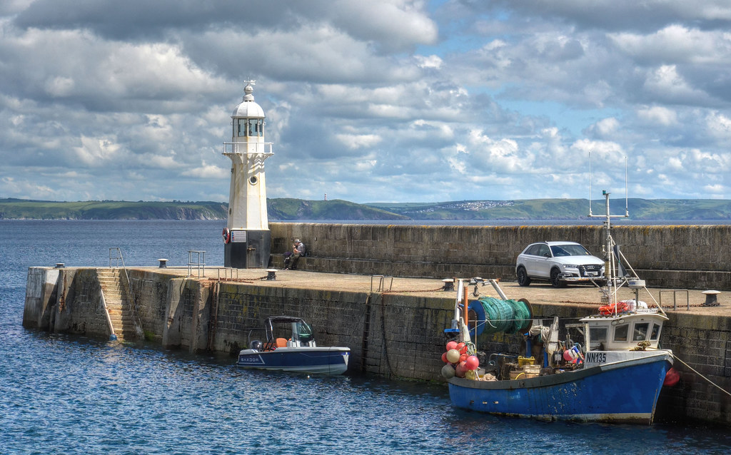 Lighthouse on the harbour wall, Mevagissey