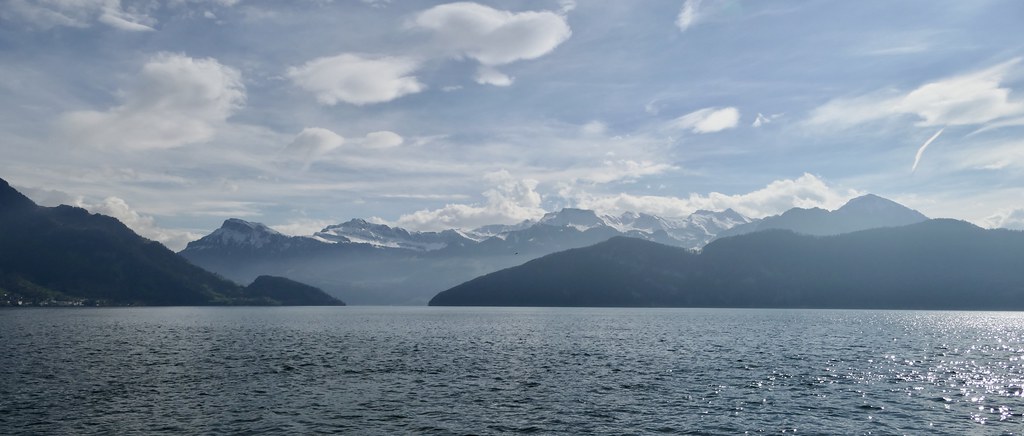 panoramic view on Lake Lucerne Vierwaldstättersee Switzerland
