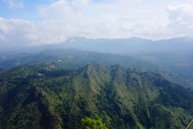 View from Ella Rock to Little Adams Peak - Walking Stage 15 of the long distance Pekoe Trail from Makulella  to Ella, Sri Lanka