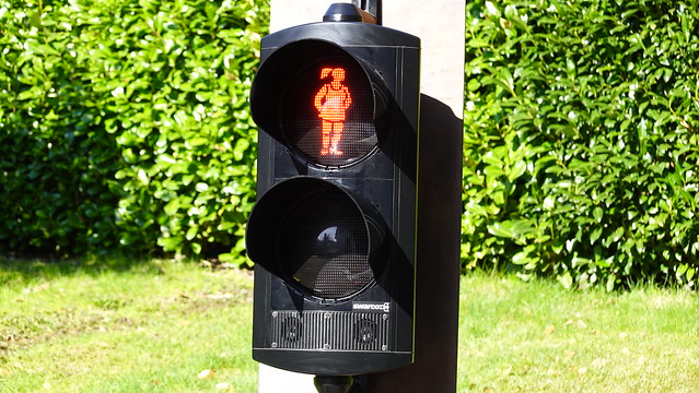 Swarco Alustar Acoustic NL pedestrian traffic Light Ø200 with sofie