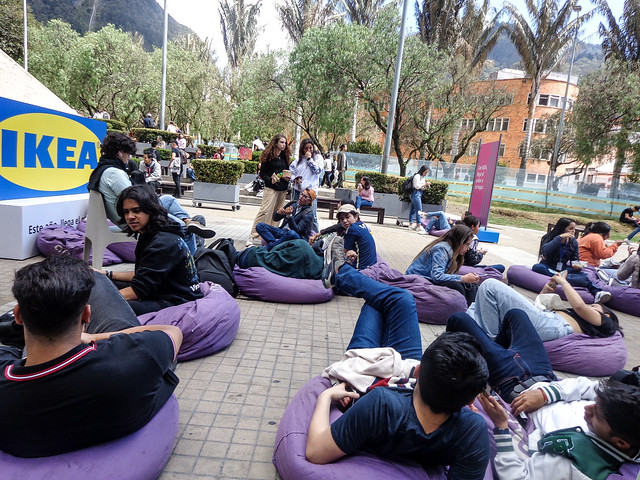 Rest area at City U, Bogota.