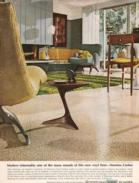 Vintage Armstrong Vinyl Floor Ad - Montina Corlon - 1962