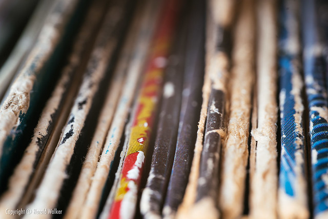 Worn vinyl records