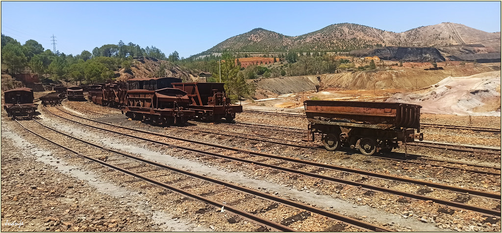 🇪🇸 🇪🇺 Vagones mineros en Riotinto (Andalucía, España, 6-7-2023) ⭐
