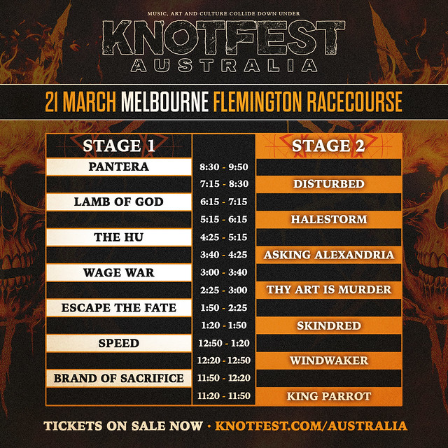 Knotfest-Melbourne-timetable