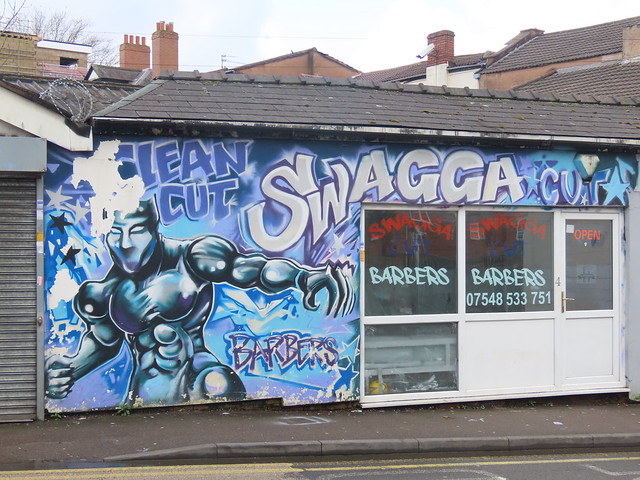 Swagga Cut Barbers - Street art on Caldmore Road, Walsall