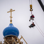 5 марта 2024, Освящение и установка креста на купол Смоленской церкви (Тысяцкое)