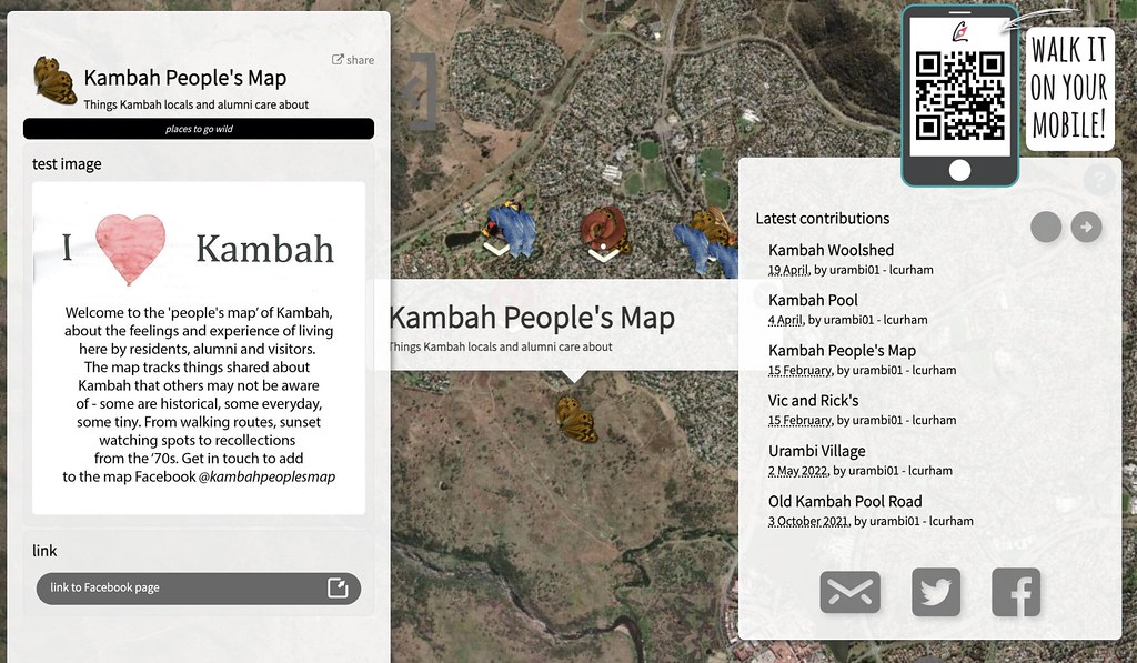 Kambah peoples map - screen shot of the digital map entry screen