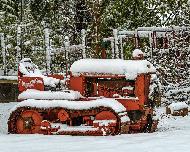 Farmer's Tractor in Snow