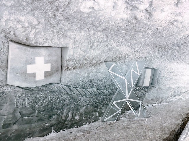 Inside the ice cave of Klein Matterhorn