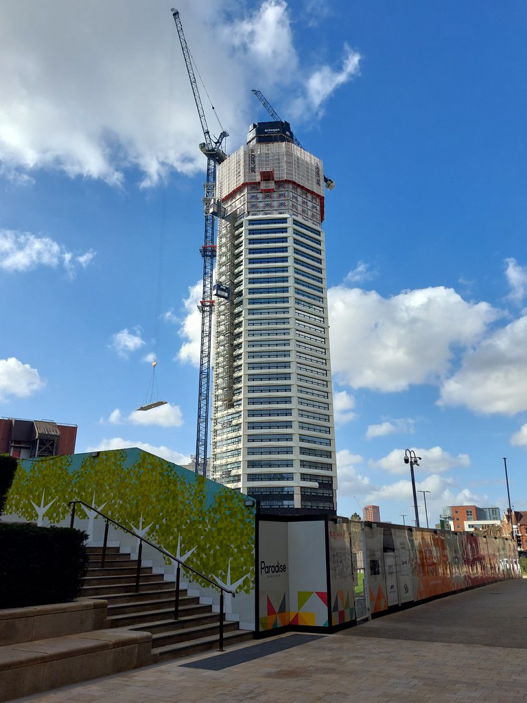 Going up, the Octagon, Paradise, Birmingham, March 2024