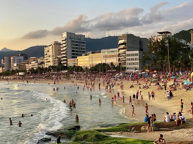 Ipanema Beach at Dusk, Praia do Arpoador, Rio de Janeiro, Brazil
