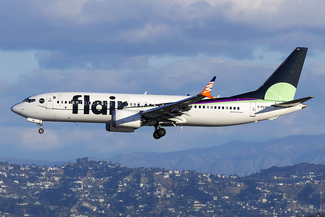 Flair Airlines Boeing 737 MAX 8 C-FLQO at Los Angeles Airport LAX/KLAX