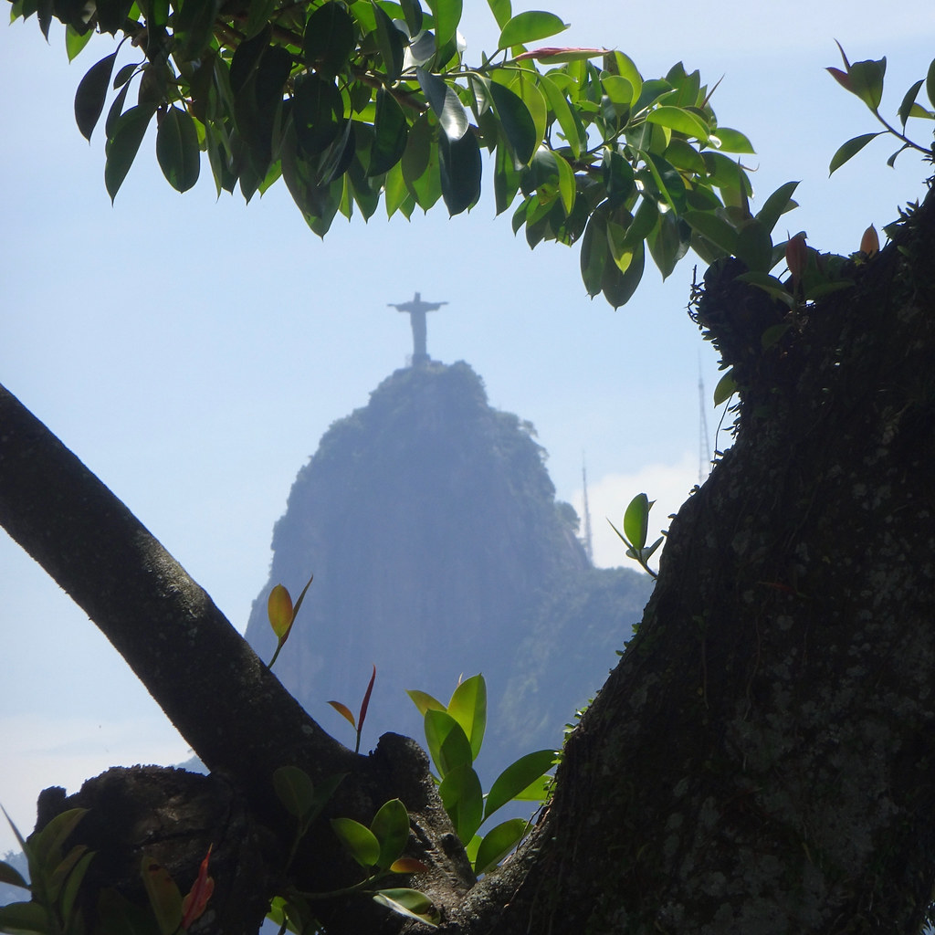 Christ the Redeemer Statue Atop Corcovado Mountain From Morro da Urca, Sugarloaf Mountain, Parque Bondinho Pão de Açúcar, Urca, Rio de Janeiro, Brazil