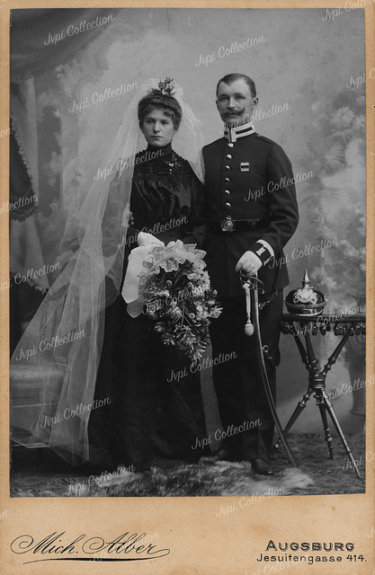 Wedding Photo of a Vizefeldwebel in the Kgl. Bayer. Eisenbahn-Bataillon