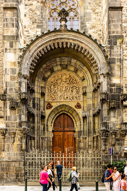North Portal, Church of Our Lady before Týn, Old Town, Prague, Bohemia, Czechia