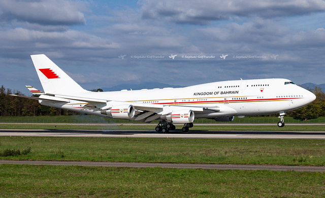 BSL → A9C-HMK Boeing 747-400 Bahrain Royal Flight