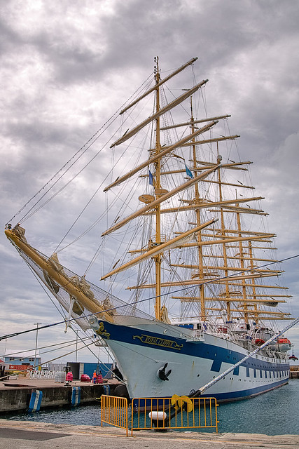 Royal Clipper Docked in Barbados