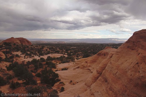 Views west from Harold Arch near Moab, Utah