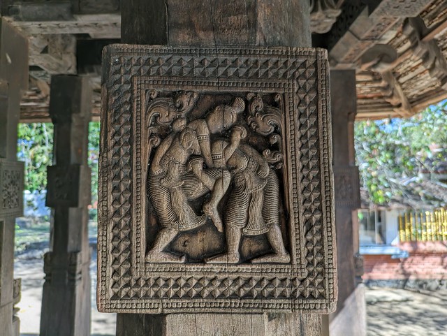Wrestlers - Embekka Dewalaya Buddhist Temple - Three Temple Loop Walk - Kandy, Sri Lanka