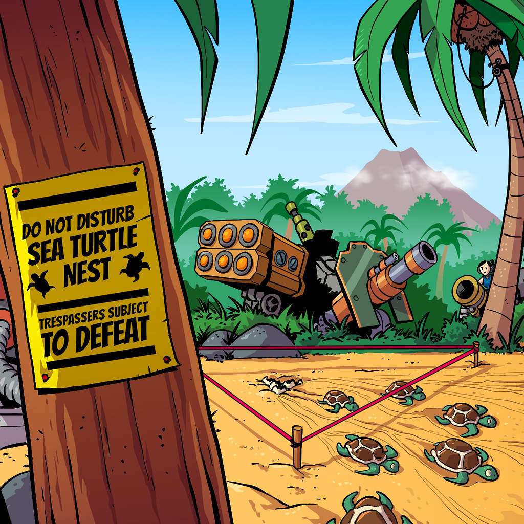 Boom Beach在遊戲中推出新活動，希望民眾進一步了解海龜在產卵季面臨的威脅。圖片來源：擷取自Boom Beach Facebook